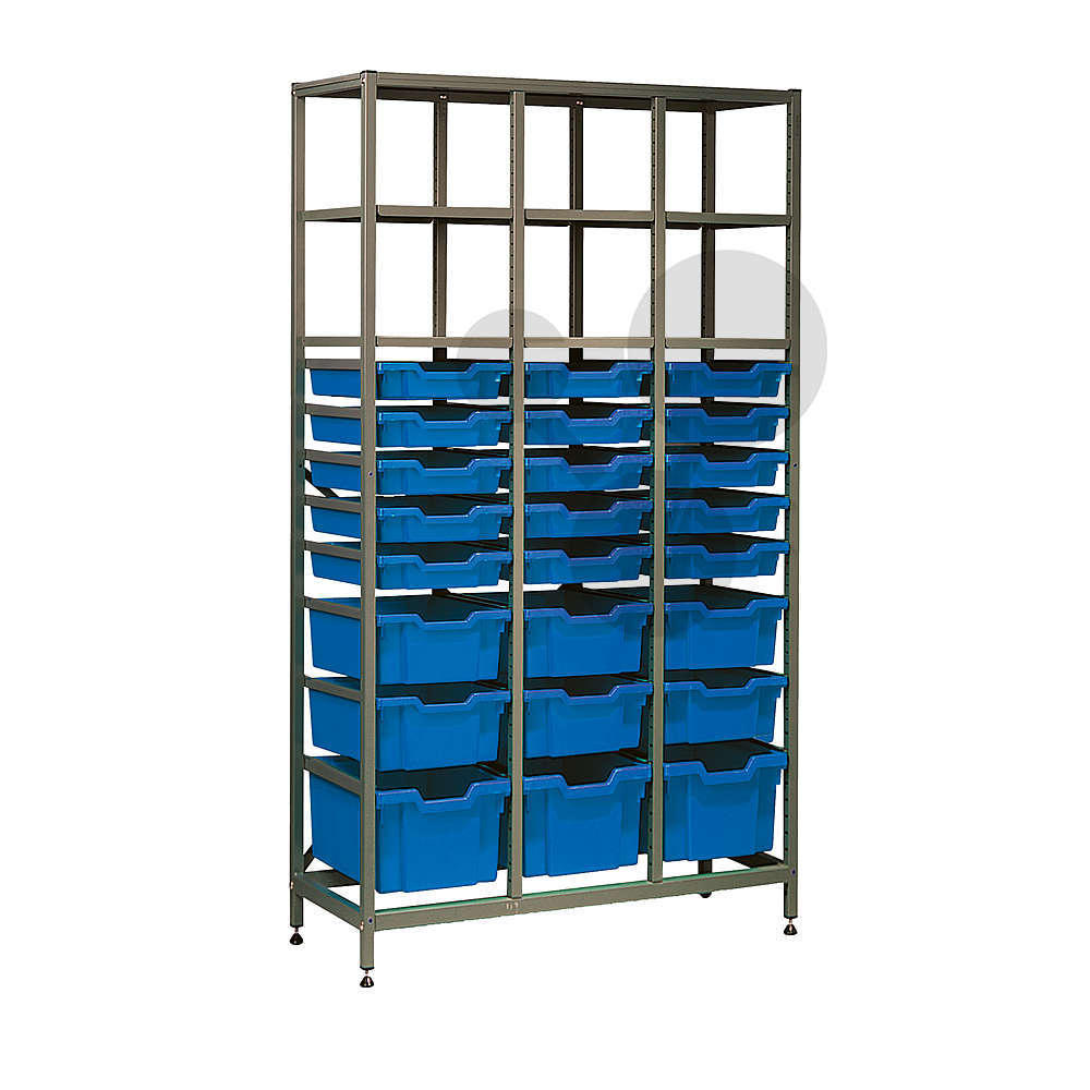 Etagère avec 24 bacs de rangements