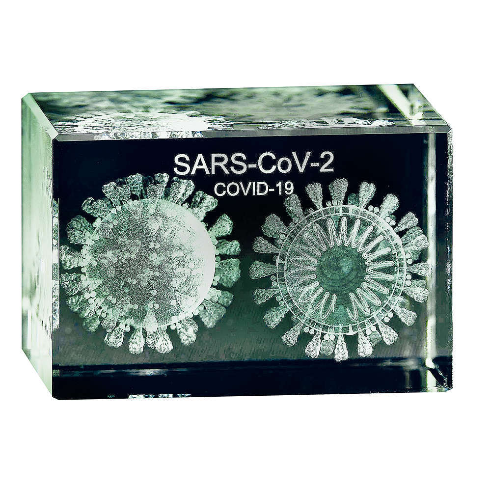 Modèle de Coronavirus 3D en verre