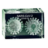 Modèle de Coronavirus 3D en verre